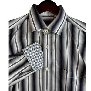 Tailorbird Mens Classic‎ Fit Striped Button Down Shirt
